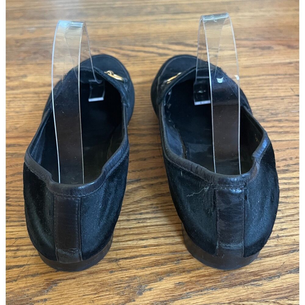 GUCCI Black Velvet Suede Horsebit Slip On Loafer Shoes Women's Size EU 38 US 7.5 - Picture 6 of 12